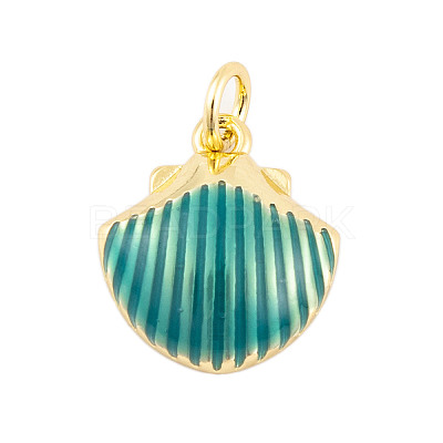 Rack Plating Brass Enamel Pendants KK-P269-09G-01-1