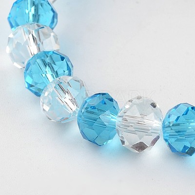 Faceted Abacus Glass Beaded Stretch Bracelets BJEW-J172-06-1