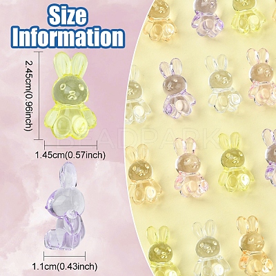 50Pcs 5 Colors Transparent Acrylic Beads MACR-FS0001-83-1