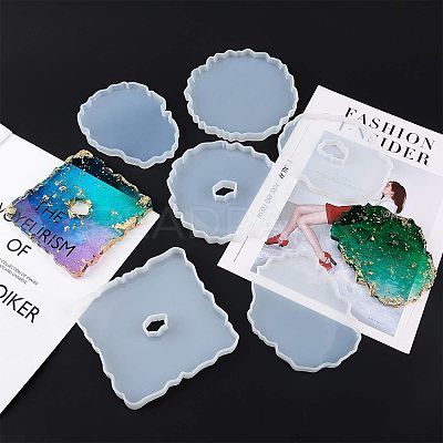 DIY Cup Mat Resin Casting Silicone Molds Kits DIY-OC0002-72-1