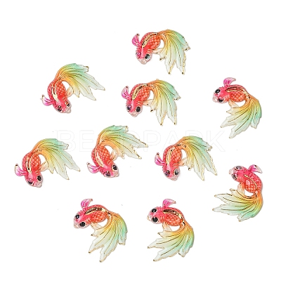 10Pcs UV Printing Acrylic Pendants TACR-YW0003-22G-1