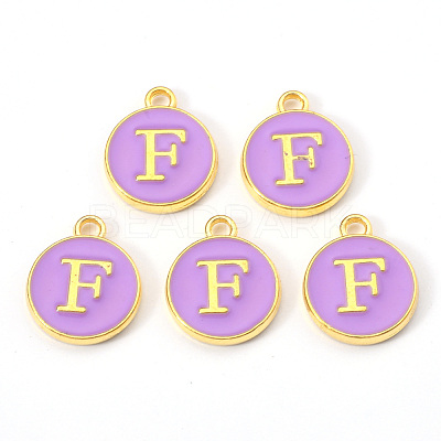 Golden Plated Alloy Enamel Charms ENAM-S118-10F-1
