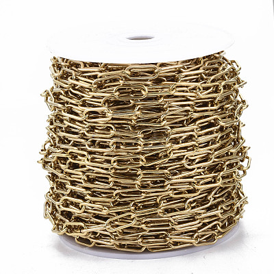 PVD Vacuum Plating 304 Stainless Steel Paperclip Chains CHS-N001-02G-1