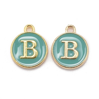 Golden Plated Alloy Enamel Charms X-ENAM-S118-05B-1