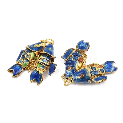 Brass Cloisonne Pendants KK-P251-A01-G-05-1