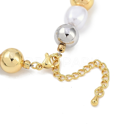 Rack Plating Brass Beaded Bracelets BJEW-P341-08B-G-1