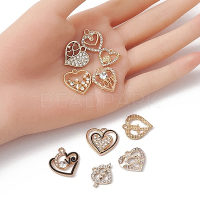 10Pcs 10 Style Alloy Pendants ALRI-YW0001-18G-1