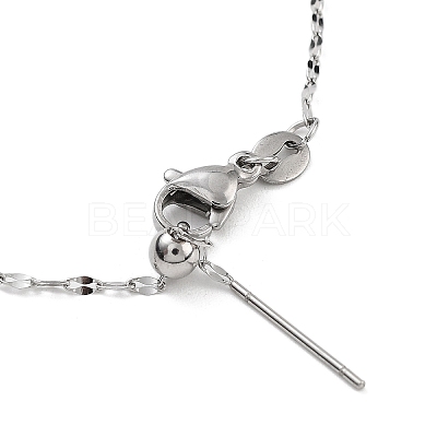 Adjustable 304 Stainless Steel Dapped Chain Necklaces NJEW-K270-02P-1