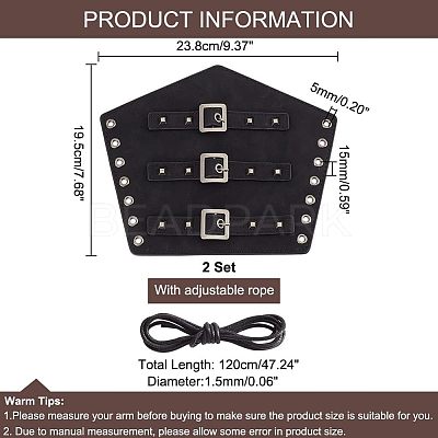 Leatheroid Punk Style Cuff Wristband for Bikers AJEW-WH0020-38B-1