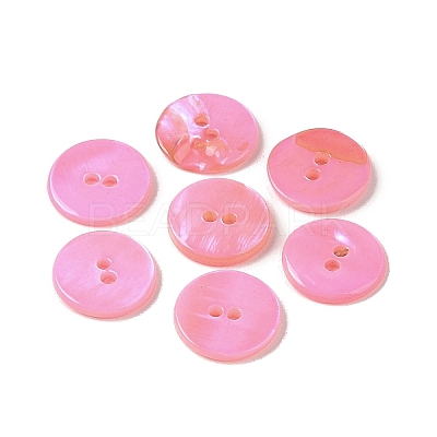 Spray Paint Natural Freshwater Shell Button BSHE-H018-15D-1