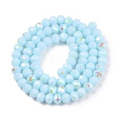 Electroplate Opaque Solid Color Glass Beads Strands EGLA-A044-P6mm-L06-1