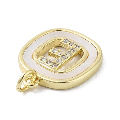 Rack Plating Brass Micro Pave Clear Cubic Zirconia Pendants KK-E102-33G-E-1