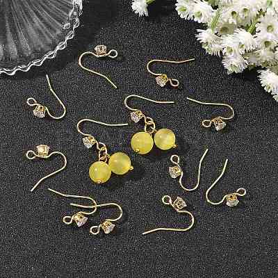 SHEGRACE Brass Pave Cubic Zirconia Earring Findings XGRQ4S645-743G-1