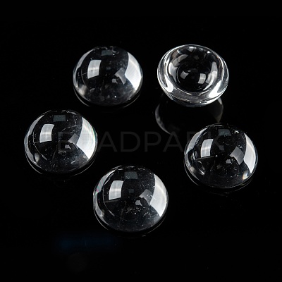 Transparent Half Round Glass Cabochons X-GGLA-R027-16mm-1