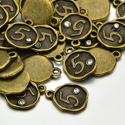 Antique Bronze Plated Alloy Rhinestone Charms LS-ALRI-J153-05-NF-1