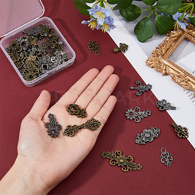 24Pcs 6 Styles Alloy Snap Lock Clasps FIND-DC0005-13-1