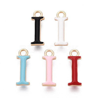Rack Plating Alloy Enamel Pendants ENAM-T024-53I-G-1