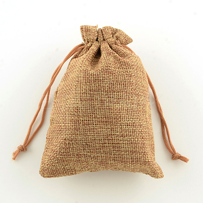 Polyester Imitation Burlap Packing Pouches Drawstring Bags X-ABAG-R004-18x13cm-03-1
