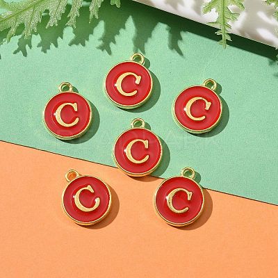 Golden Plated Alloy Enamel Charms ENAM-S118-03C-1