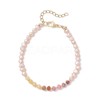 Natural Malaysia Jade & Pearl Beaded Bracelets for Women BJEW-JB13074-1
