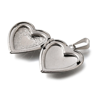 316 Stainless Steel Locket Pendants STAS-C123-02A-P-1