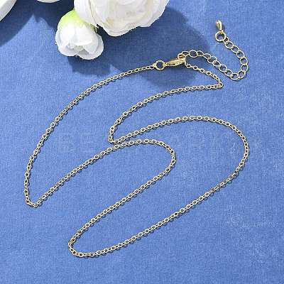 Brass Cable Chain Necklaces X-NJEW-K123-05G-1