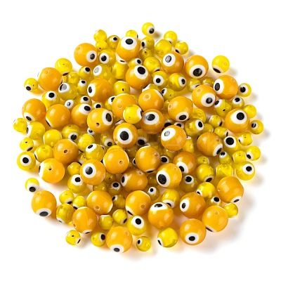 3 Strands 3 Style Handmade Evil Eye Lampwork Round Bead Strands LAMP-LS0001-12G-1