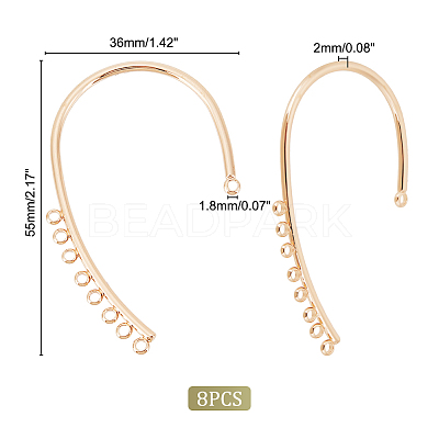 8Pcs Brass Ear Cuff Findings KK-UN0001-54-1