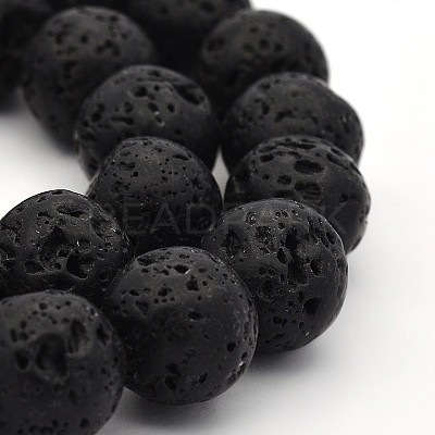 Natural Lava Rock Round Beads Strands G-M169-12mm-03-2.5MM-1