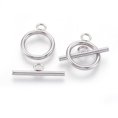Tarnish Resistant 304 Stainless Steel Toggle Clasps STAS-F188-30G-1