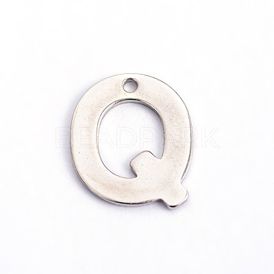 Non-Tarnish 304 Stainless Steel Letter Charms X-STAS-O072-Q-1