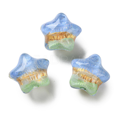 Gradient Color Transparent Hand-drawed Acrylic Beads TACR-P012-01B-10-1
