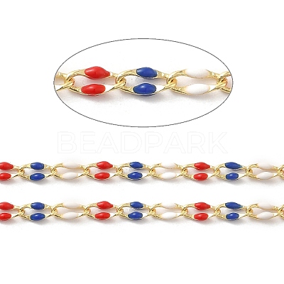 Brass Enamel Curb Chains CHC-C003-13G-18-1