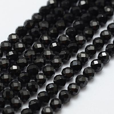 Natural Black Spinel Beads Strands X-G-E366-07-4mm-1