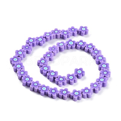 Handmade Flower Polymer Clay Beads Strands CLAY-M003-07D-1