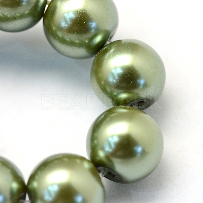 Baking Paint Pearlized Glass Pearl Round Bead Strands X-HY-Q003-6mm-49-1