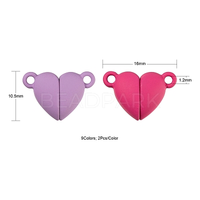 18 Sets 9 Colors Spray Painted Alloy Magnetic Clasps with Loops FIND-LS0001-65-1