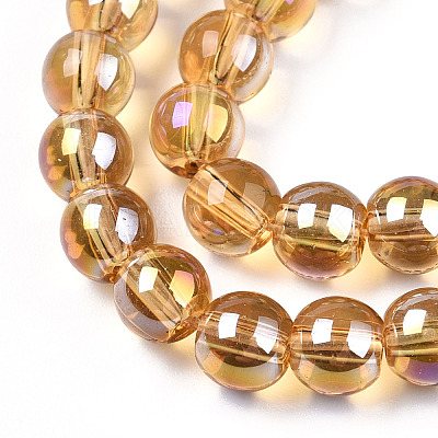 Electroplate Transparent Glass Beads Strands GLAA-T032-T6mm-AB08-1