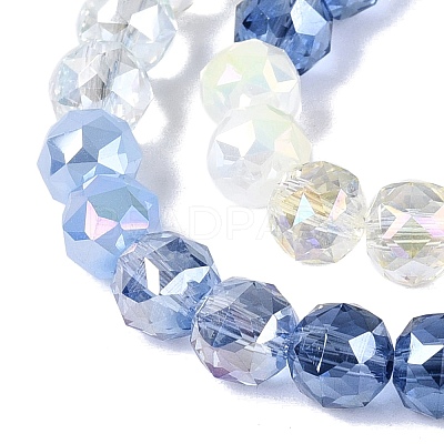 Electroplate Imitation Jade & Opaque & Transparent Glass Beads Strands EGLA-Q135-8MM-A05-1