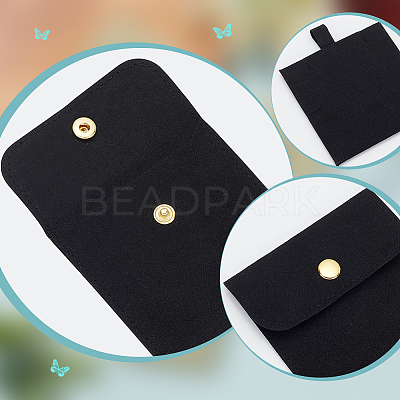 4 Sets Square Microfiber Packing Button Bags ABAG-WR0001-09C-1