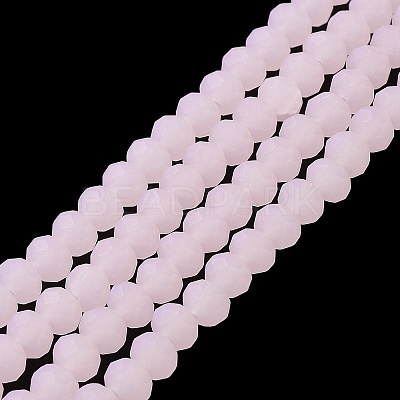 Imitation Jade Solid Color Glass Beads Strands EGLA-A034-J8mm-MD-M-1