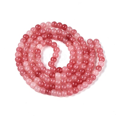 Ombre Effect Dyed Crackle Glass Beads Strands GLAA-Q106-01A-B07-1