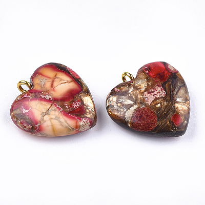 Assembled Bronzite and Imperial Jasper Pendants X-G-T111-04D-1