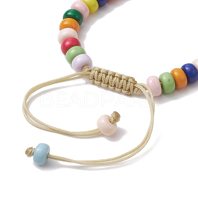 Colorful Rondelle Acrylic Braided Bead Bracelets BJEW-JB10339-02-1