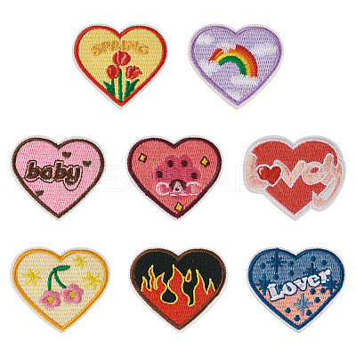 Heart Polyester Computerized Embroidery Cloth Iron on/Sew on Patches PATC-TAC0011-01-1