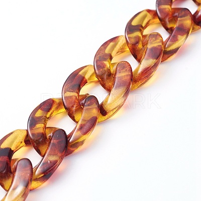 Handmade Acrylic Curb Chains AJEW-JB00679-09-1