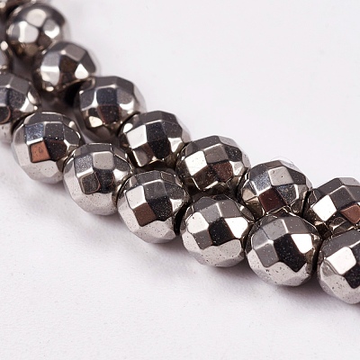 Electroplate Non-magnetic Synthetic Hematite Beads Strands X-G-J169B-4mm-07-1