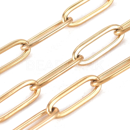 3.28 Feet Vacuum Plating 304 Stainless Steel Paperclip Chains X-CHS-L022-02B-G-1