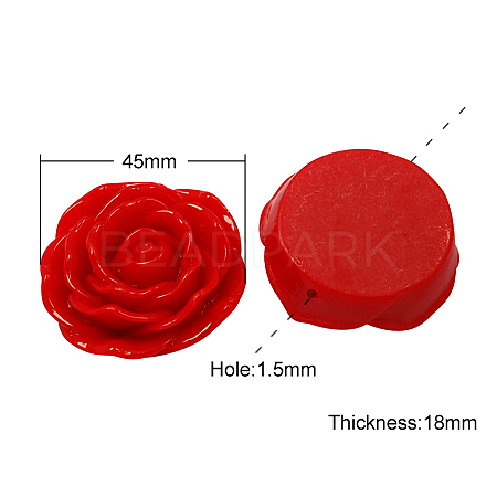 Valentines Day Gift Ideas Resin Flower Rose Beads X-RESI-RB111-A99-1