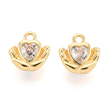 Brass Pave Cubic Zirconia Charms KK-N263-100G-1